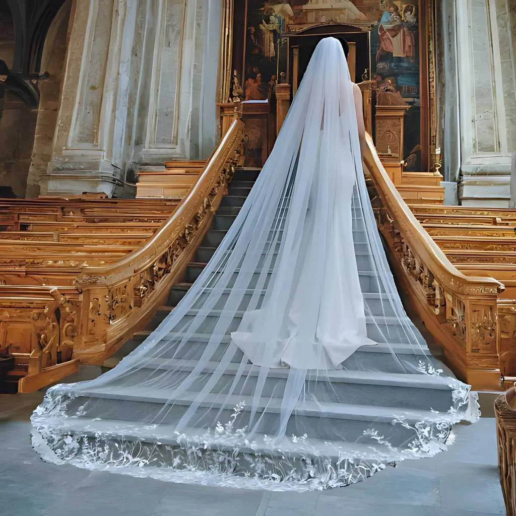 Voaluri de mireasă cu bijuterii pentru păr, plus accesorii pentru rochii, voal de mireasă extra lung cu broderie din dantelă V162_voghion.com