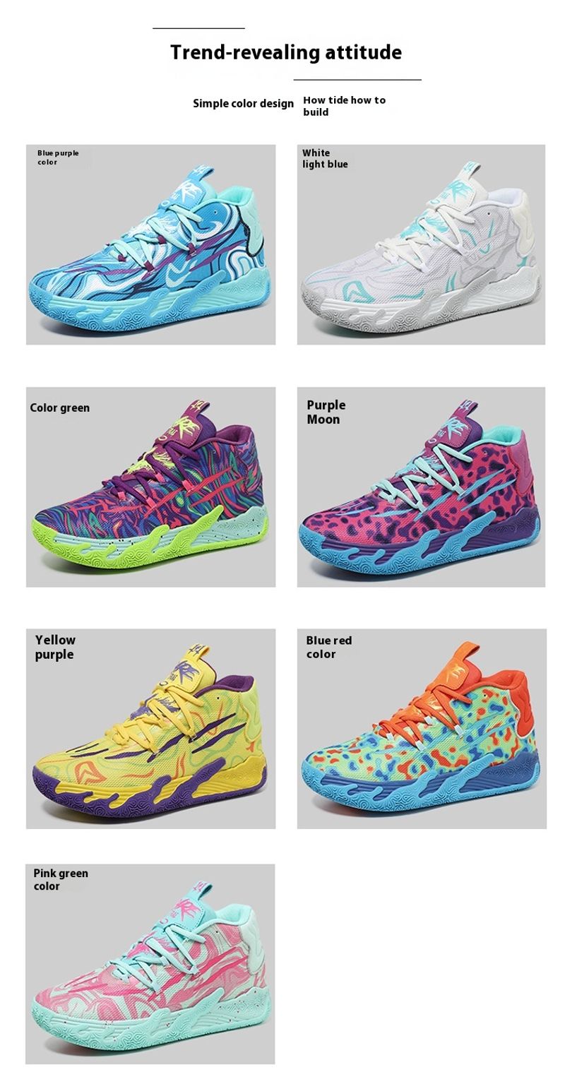 Paarse heren dames indoor en outdoor lage schokabsorberende antislip stevige basketbalschoenen_voghion.com