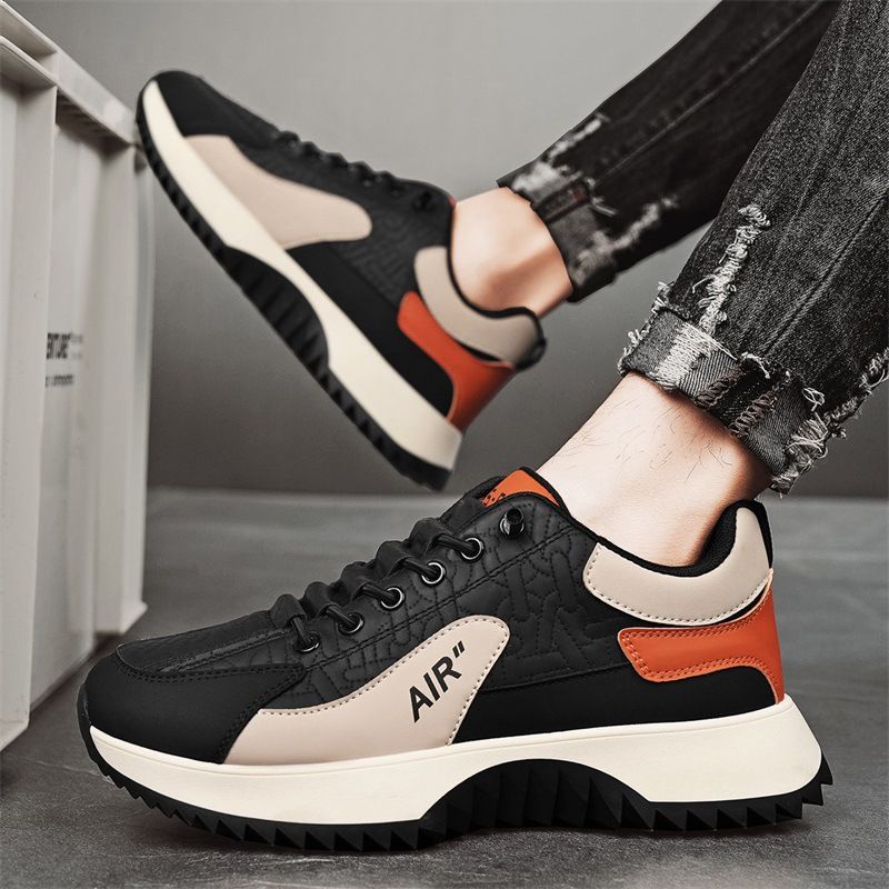 Atmungsaktive Sneakers Mode Dick gepolsterte Laufschuhe mit dicker Sohle Student Herrenschuhe_voghion.com