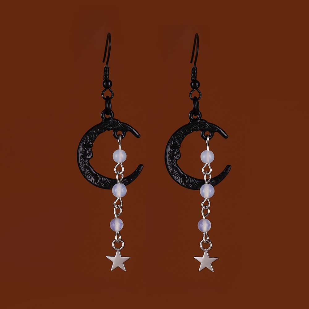 Orecchini lunghi a forma di farfalla a forma di luna Orecchini alla moda bohémien_voghion.com