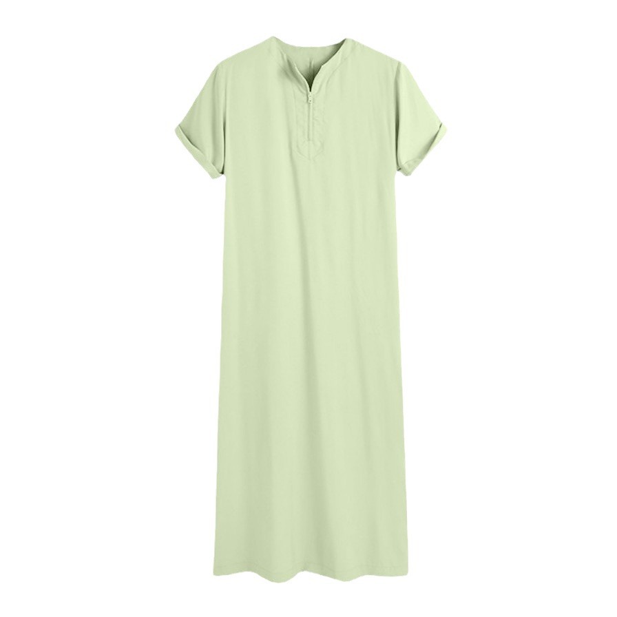 2024 New Muslim Middle East Arab Dubai Malaysia Men's Shirt Zipper Muslim Robe_voghion.com