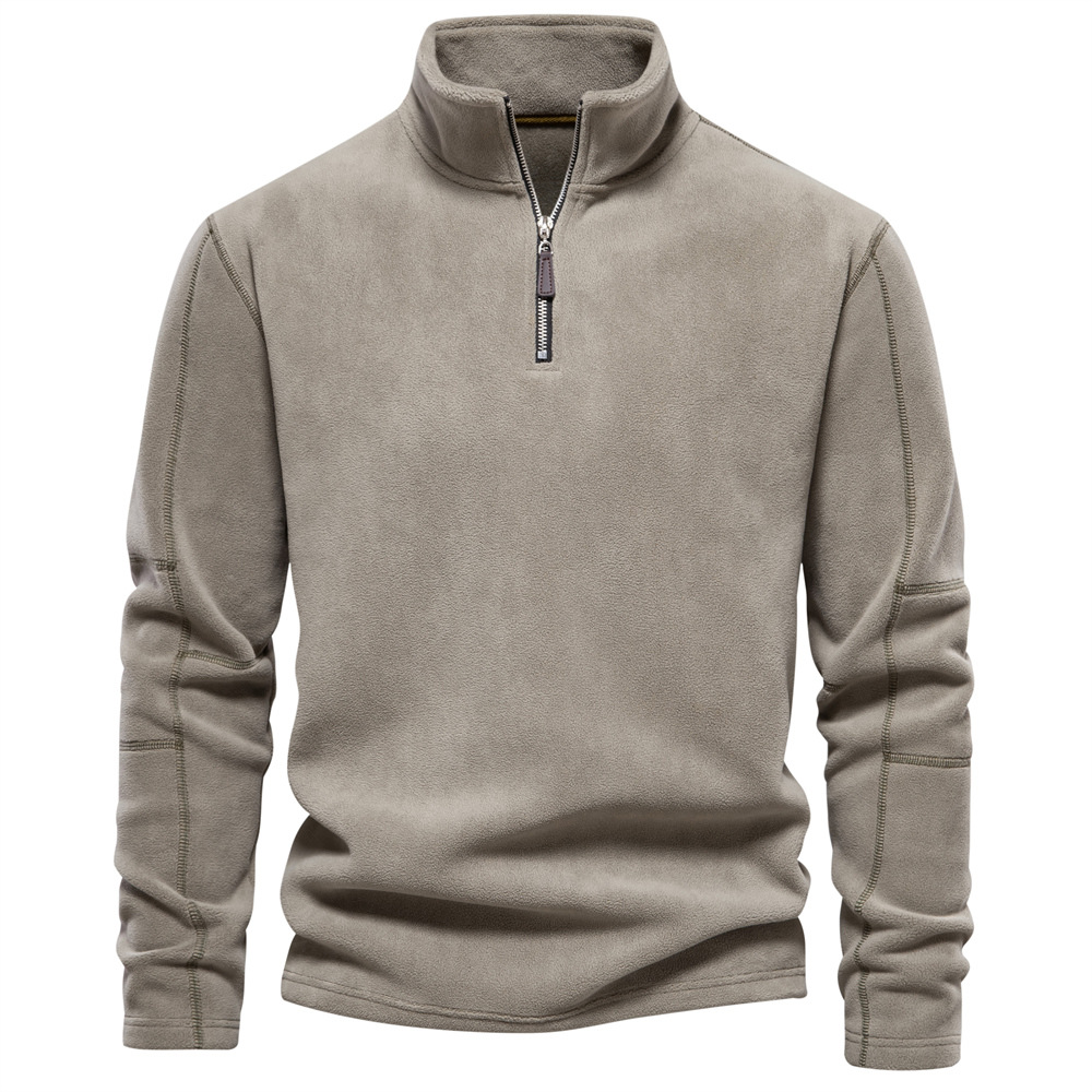 Ropa de hombre Sudadera con capucha para hombre, cuello alto, media cremallera, manga larga, tendencia para hombre