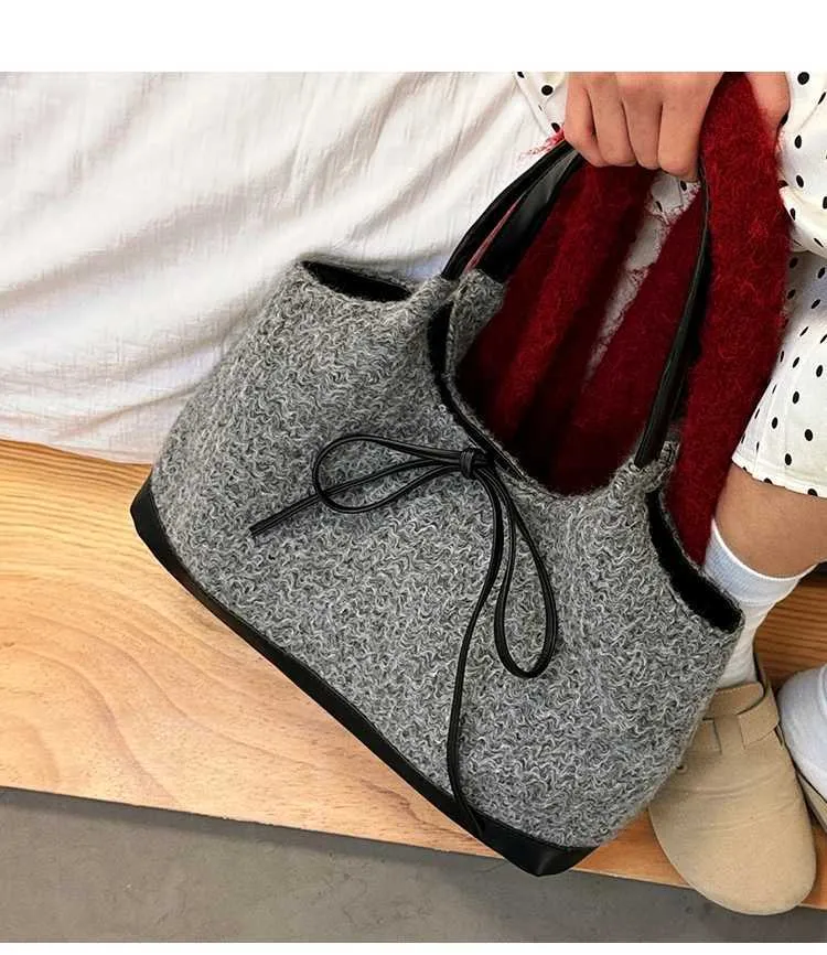 Leopard Print Shoulder Bag For Women Soft Plush Large Handbag_voghion.com