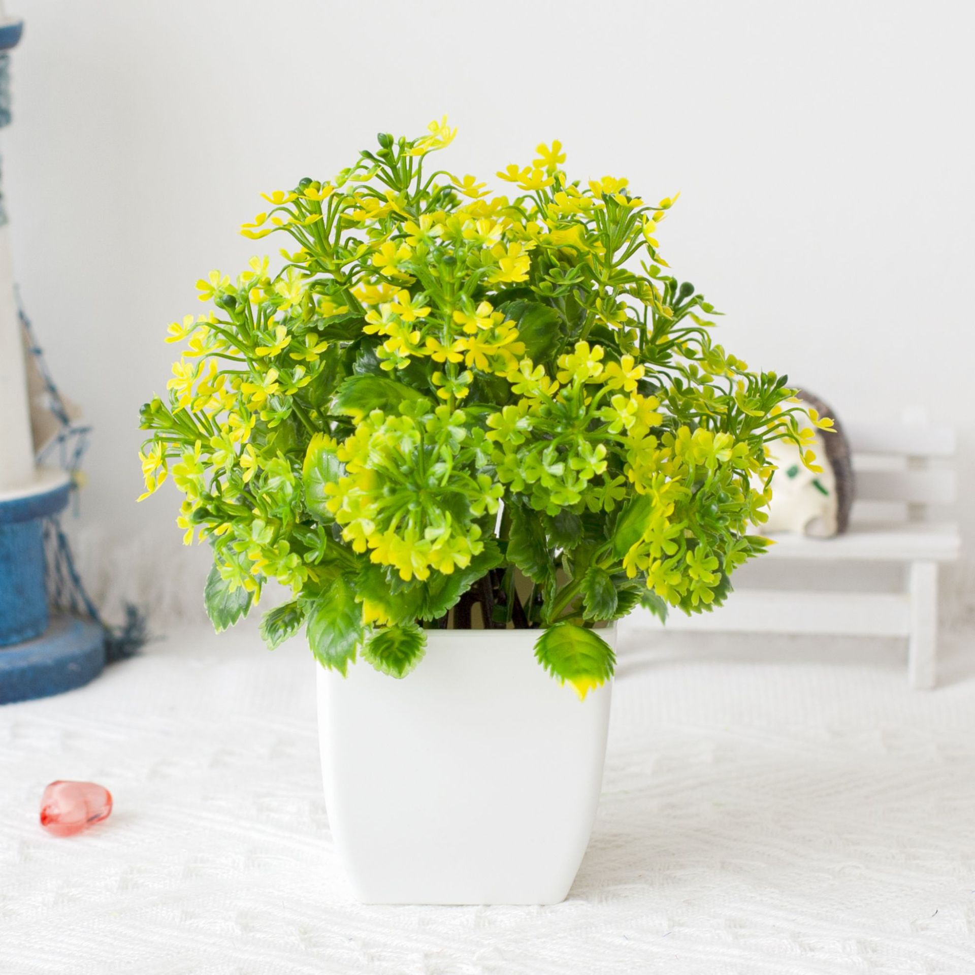 Vendita piante di simulazione piante piante verdi decorazione da interno ed esterno bonsai di plastica 19 maglie piccola erba colorata piccole piante in vaso_voghion.com