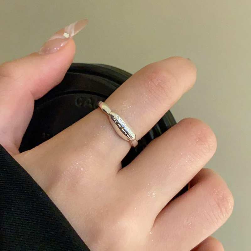 Real Gold Electroplated Zircon Heart Opening from South Korea Irregular Pearl Index Finger Ring Fashion and Elegant_voghion.com