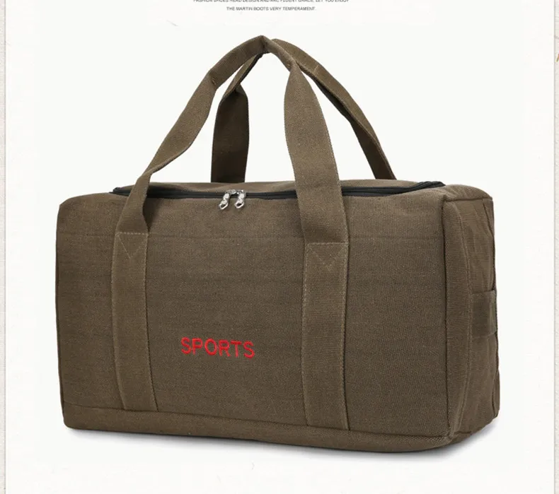Unisex Vintage Canvas Travel Large Capacity Duffel Hand Lage Gym Pack Multifunction Sac De Voyage Weekend Bag_voghion.com