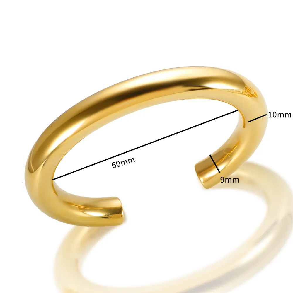 Braccialetto a tubo spesso per donna Bracciale a polsino in acciaio inossidabile Hiphop Cavo placcato oro Moda all'ingrosso Gioielli Pulseras_voghion.com