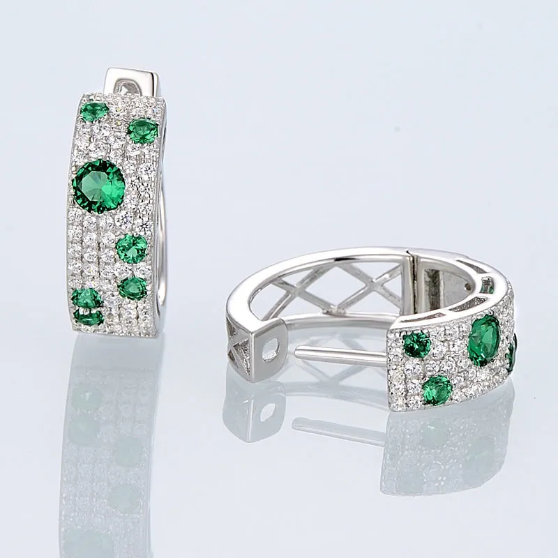 Santuzza für Frauen authentische 100% Sterling Silber schimmernde grüne CZ Ohrringe Ring Set Modeschmuck CX200623_voghion.com