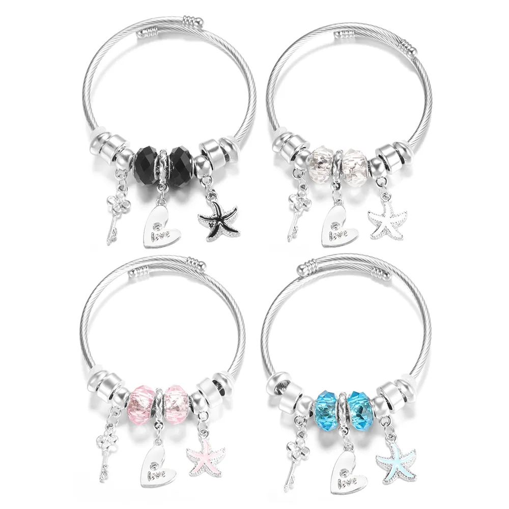 Charm Bangle Bracelet Butterfly Rhinestone Adjustable For Women_voghion.com