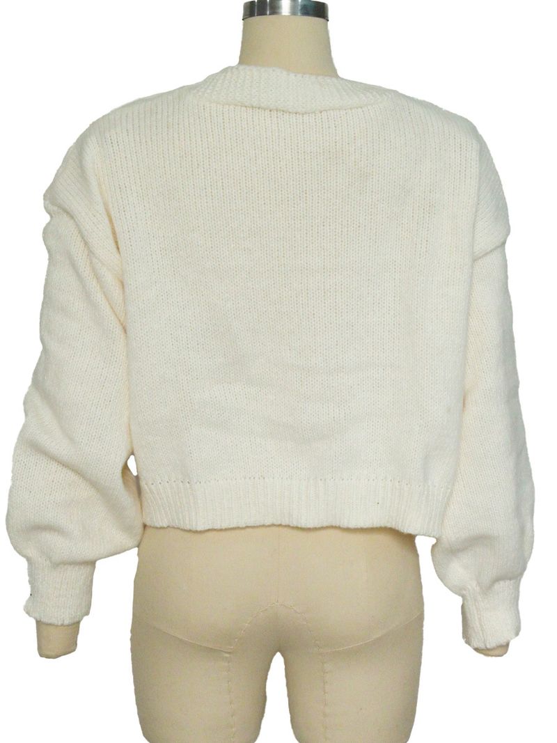 Abbigliamento da donna maglione ricamato senza bottoni capospalla casual ampio cardigan lavorato a maglia da donna_voghion.com