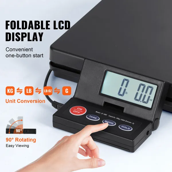 Digital Postal Scale 49.9kg Capacity 2g Precision LCD Display_voghion.com