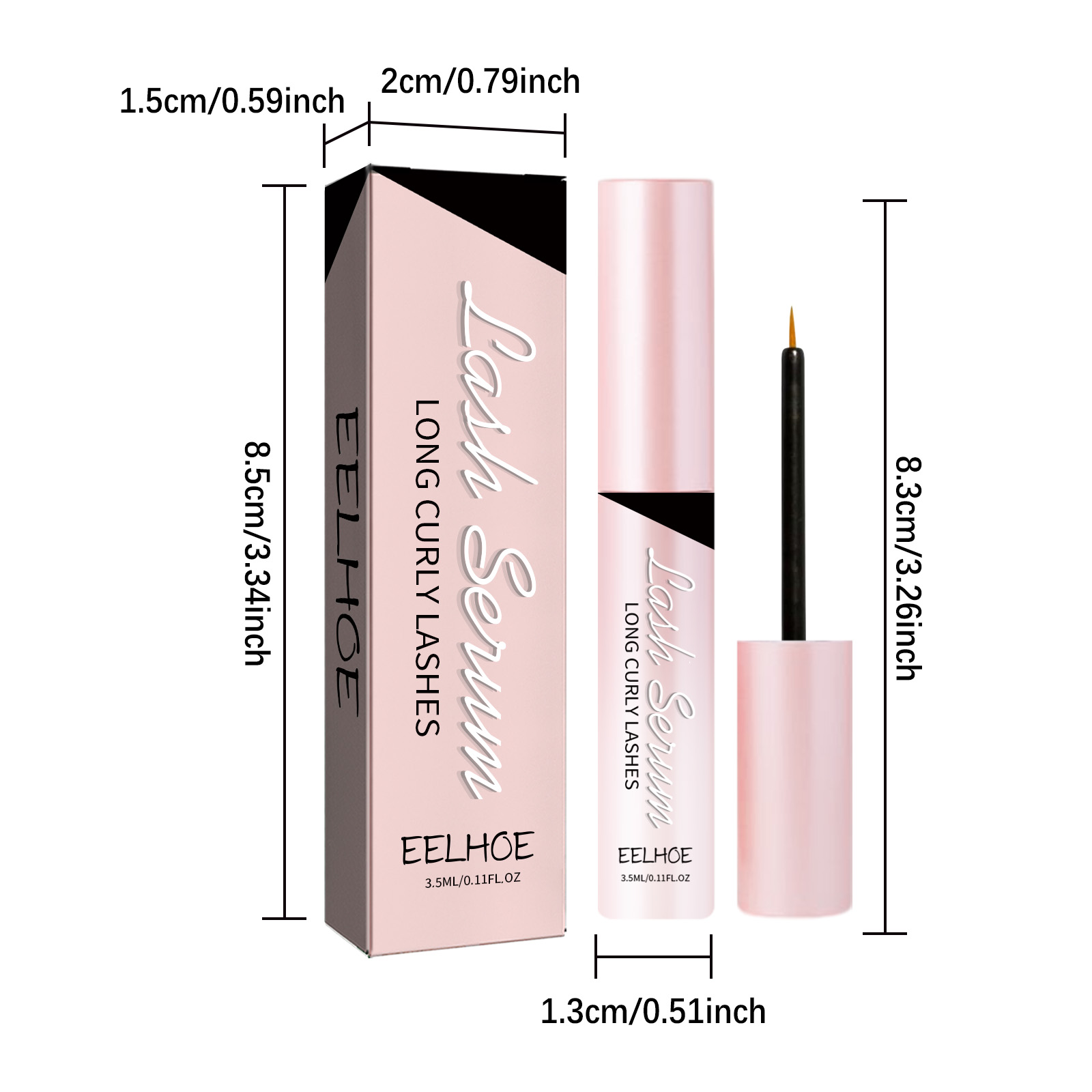 EELHOE Gentle Volumizing Mascara Ultra-Black Natural Curl Smudge-Proof Formule Met Definiërende Borstel_voghion.com