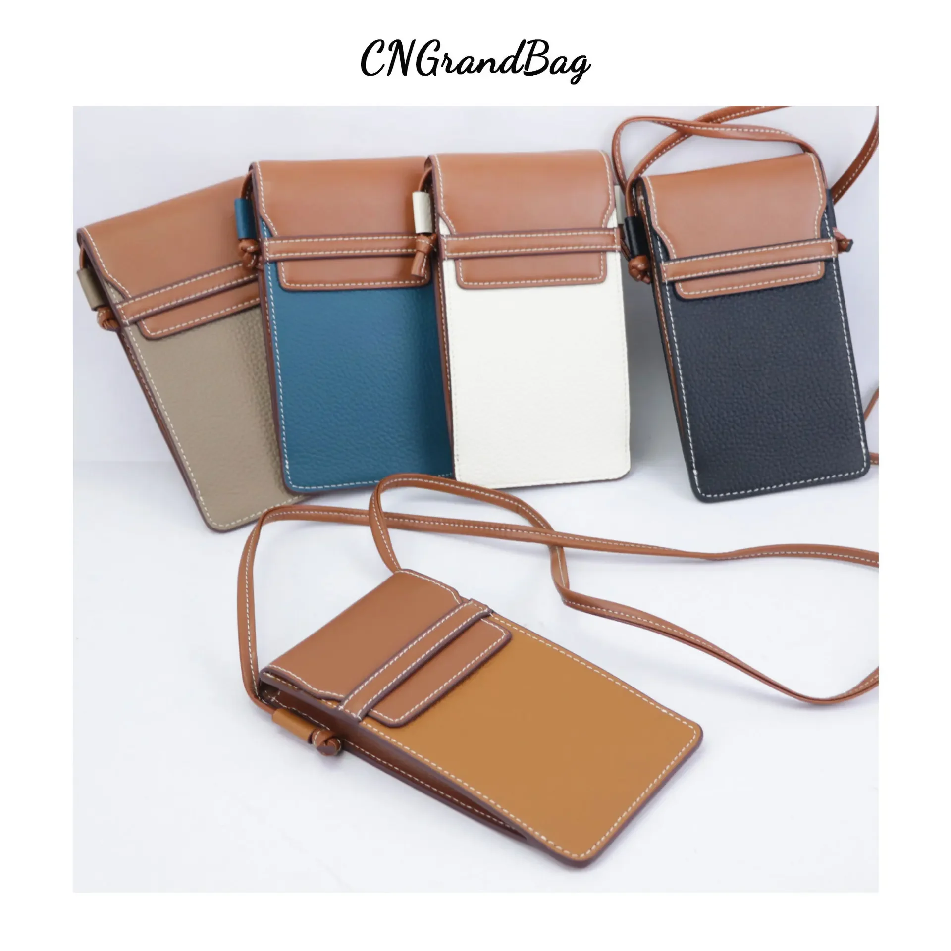 Layer Kohud Lodret Crossbody Skuldertaske Multifunktions Dame Fashionable Møntpung_voghion.com