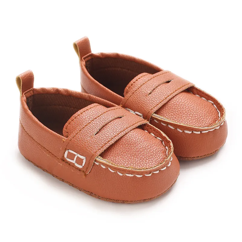 Infant Loafer Shoes Soft Bottom Leather For Baby Boy And Girl_voghion.com