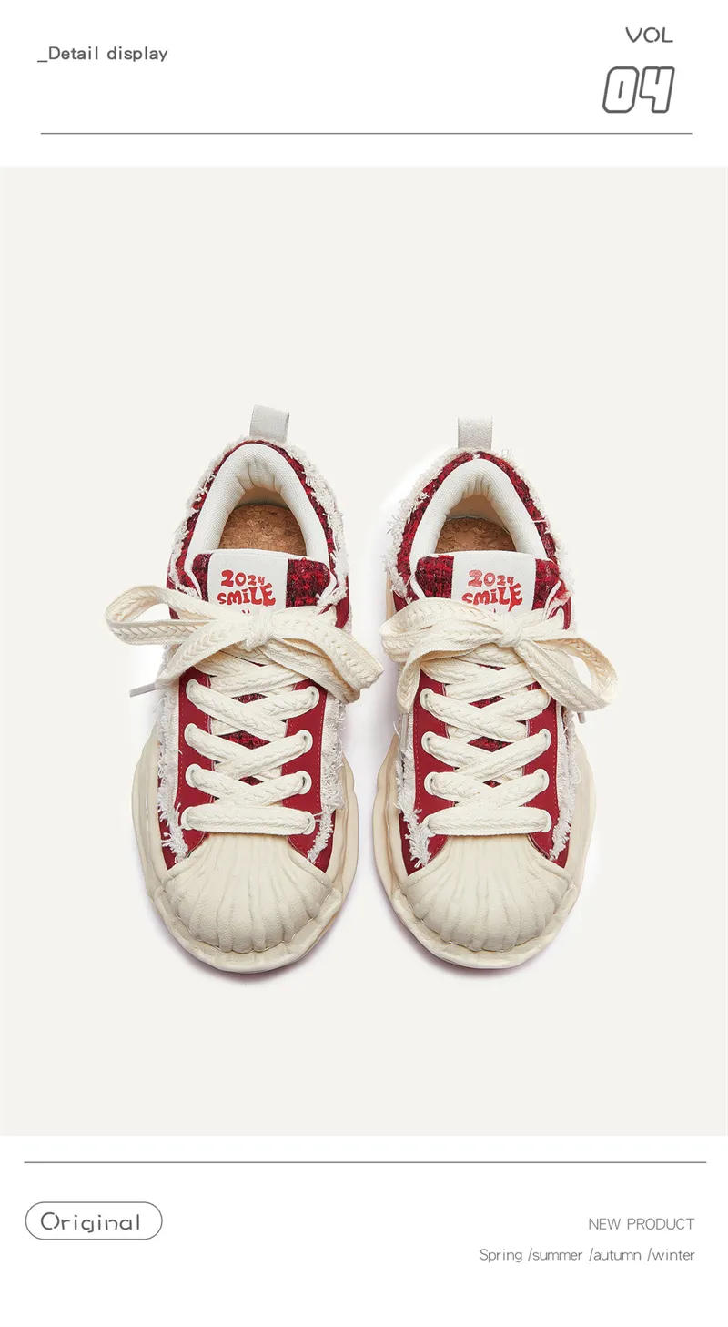 Modische Running Schuhe Für Damen Und Herren Mit Dicker Sohle Rot_voghion.com
