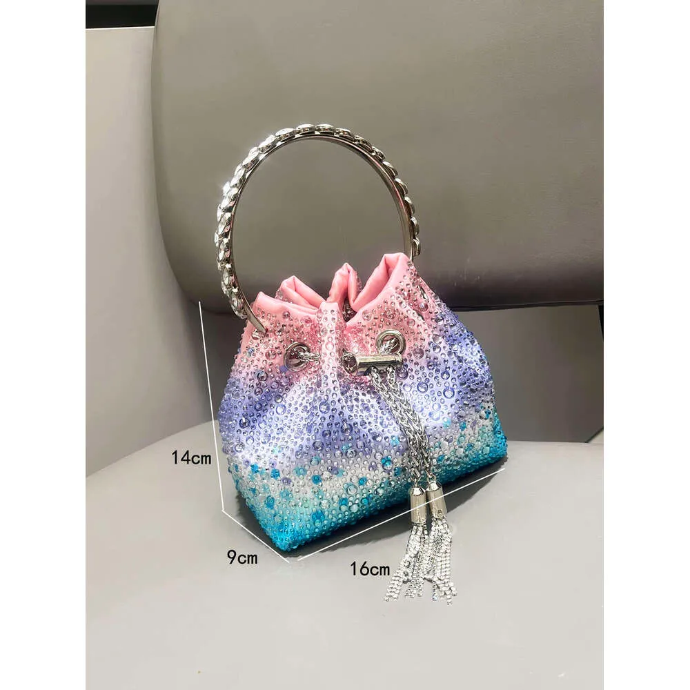 Maniglia Rhies Borse da sera e borsa a mano Designer Spalla Borsa a tracolla in cristallo lucido Borsa a secchiello_voghion.com