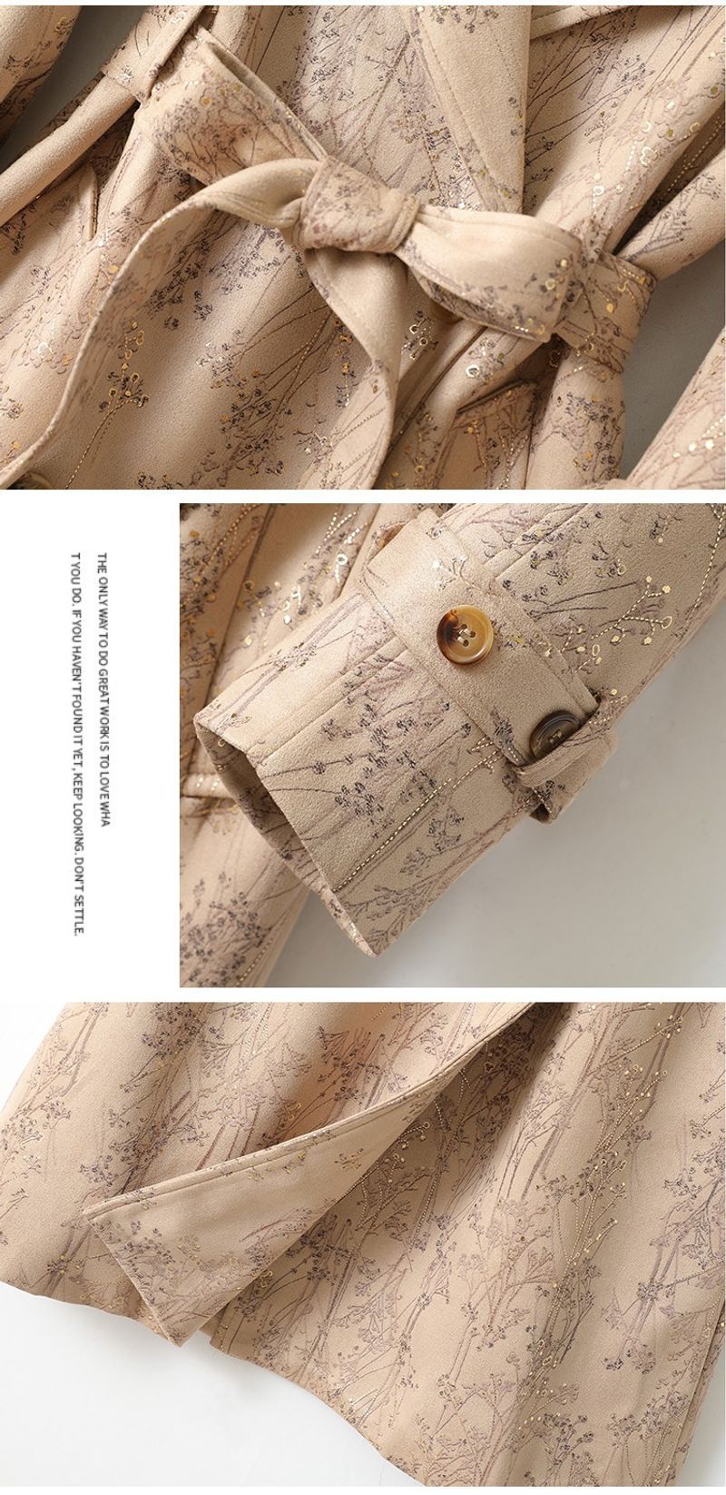 Women's autumn new style temperament fashion print over knee long windbreaker 6791_voghion.com