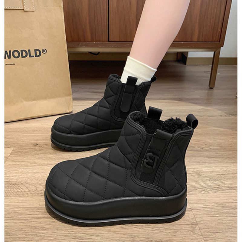 Damen Schnee Winter 2024 neue Baumwolle mit Veet verdickte Oberbekleidung Schuhe kalte und rutschfeste Stiefel_voghion.com