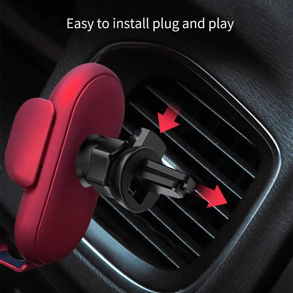 S11 10W Qi Wireless Charging Stand Charger Auto Infrared Sensor LED Mobile Phone Holder In Car Mount Air Vent_voghion.com