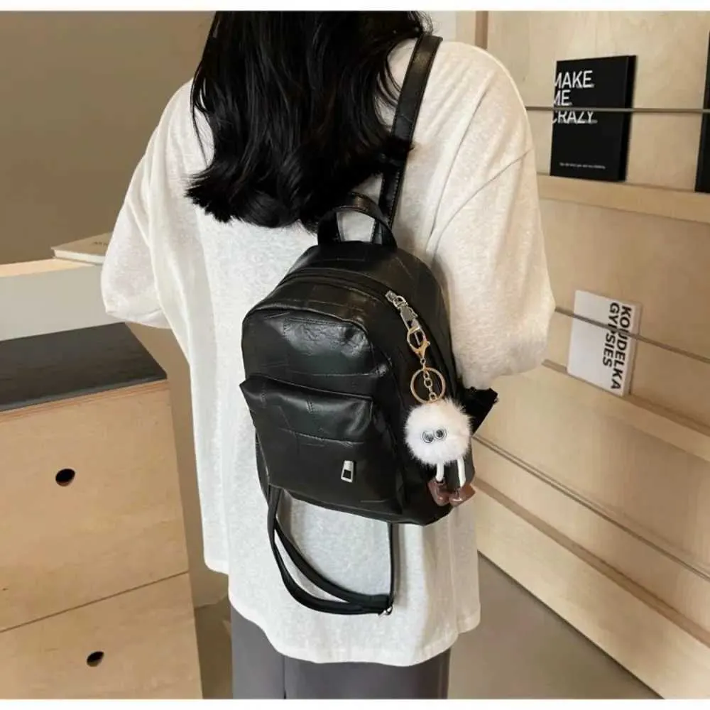 Mini-Rucksack für Damen aus PU-Leder, süßer kleiner Rucksack, weiß, schwarz, für Teenager-Mädchen, modischer Rucksack_voghion.com