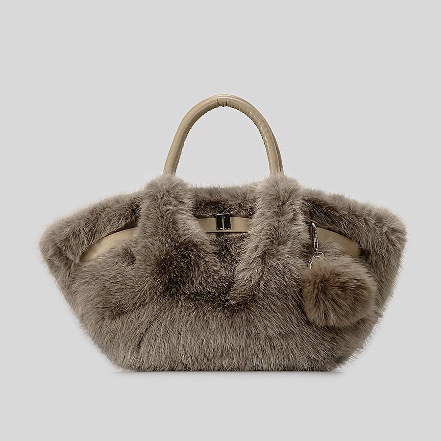 Borse da donna: borsa a mano in peluche, borsa a mano, borsa a cestino, borsa a secchiello plissettata, graziosa borsa a tracolla con pompon, borsa a tracolla._voghion.com