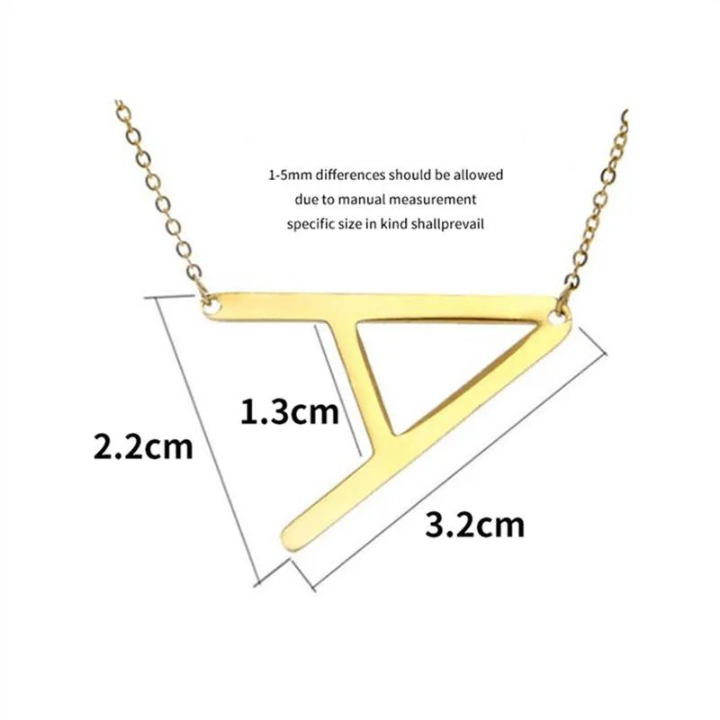 Colliers pendentifs mode collier lettre initiale grand latéral femmes chaîne à maillons pour bijoux cadeau pendentif Sidn22_voghion.com