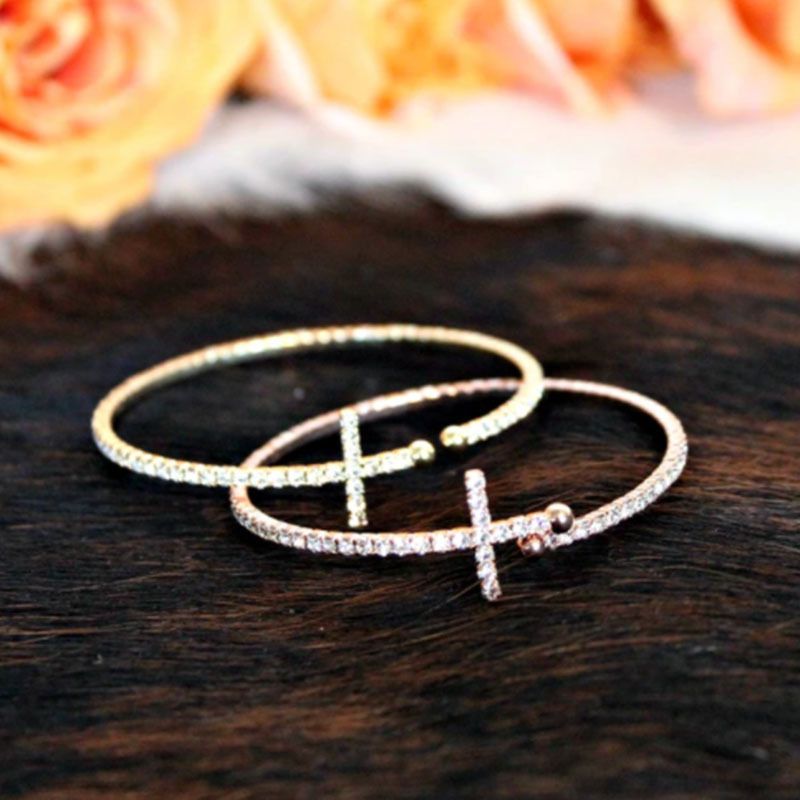 Náramek s křížovým otevíráním Dia, univerzální, jednoduchý, s jednou řadou víry_voghion.com