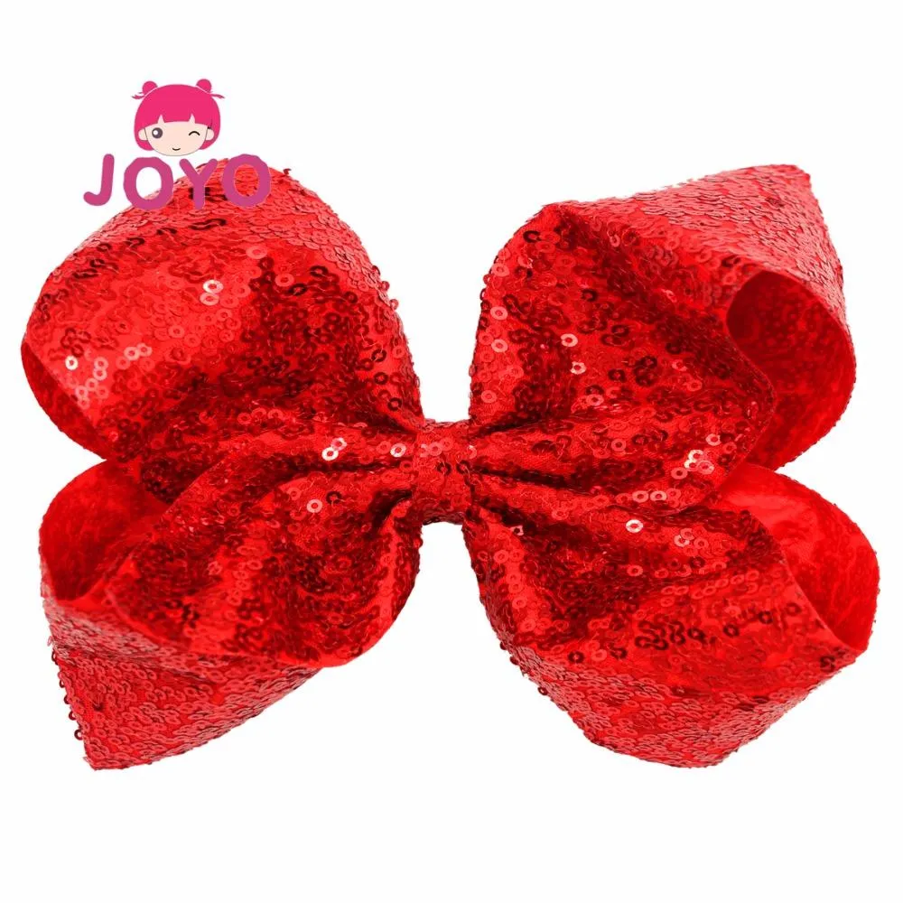 Fermagli a coccodrillo con fiocchi di paillettes grandi da 8 pollici per bambine, adolescenti, donne anziane, qualsiasi occasione, confezione da 12._voghion.com