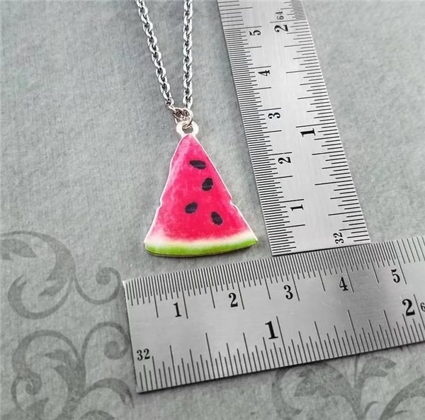 Collier fait main de pastèque de fruit mignon de mode unisexe_voghion.com