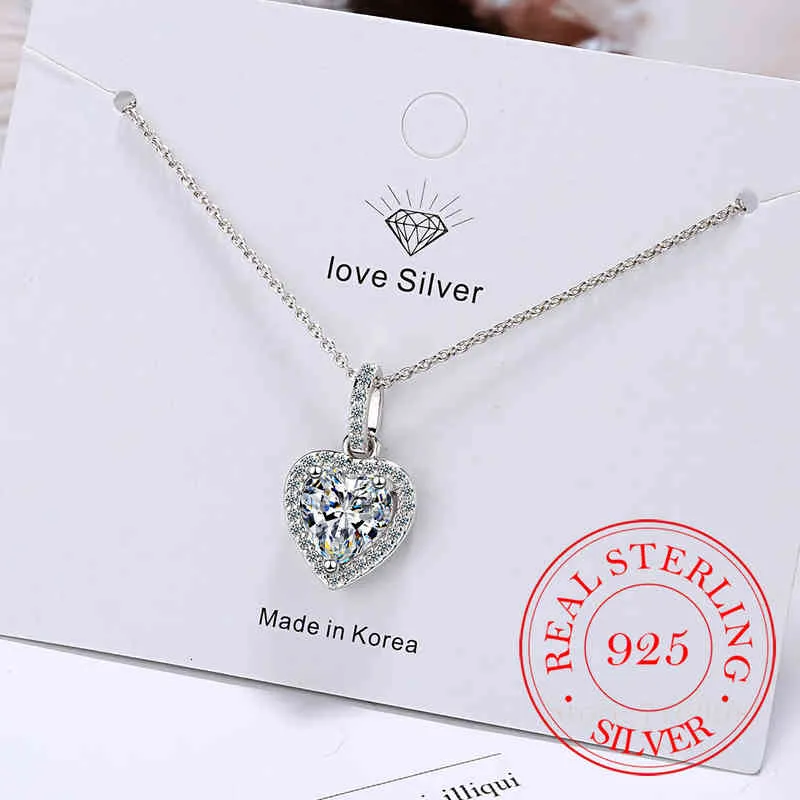Top Kwaliteit Sterling Zier Forever Love Hart Grote Enkele Cz Charm Hanger Ketting Sierlijke Sieraden Voor Vrouwen Lady_voghion.com
