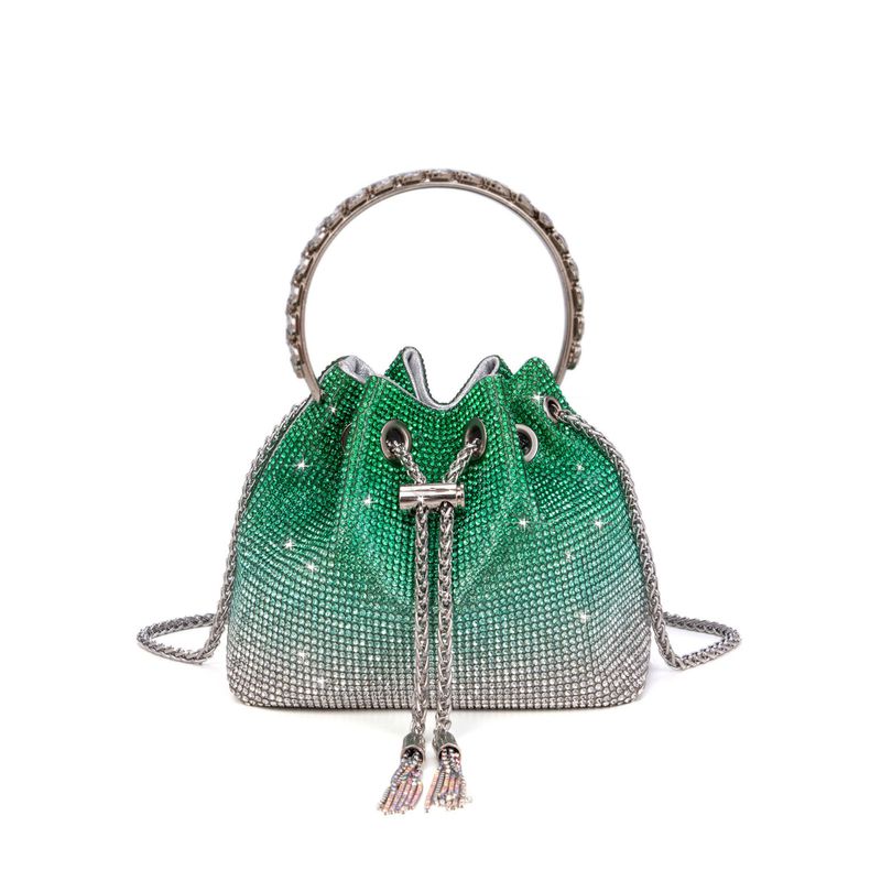 Kleine Beuteltasche mit Diamantbesatz und Kordelzug, hochwertige Umhängetasche, trendige Abendtasche_voghion.com