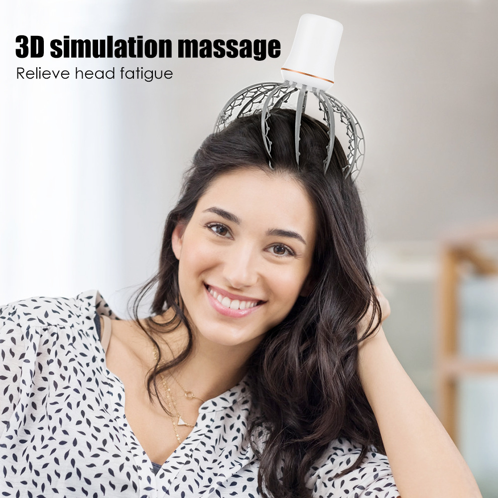 Octopus massage claw multifunctional electric head massager intelligent meridian dredging headache relief_voghion.com