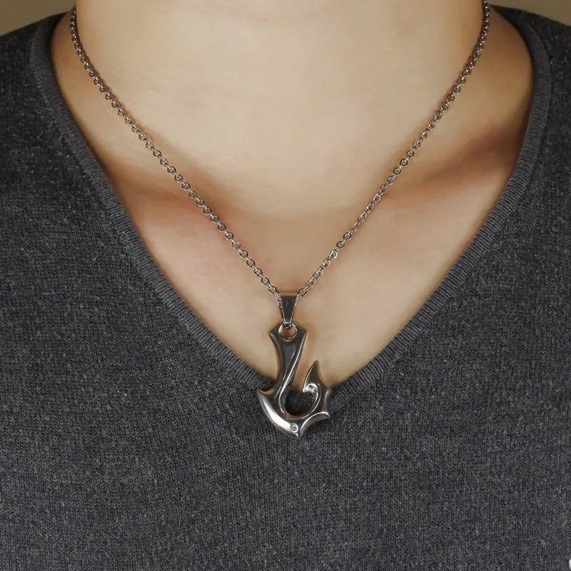 Collane con ciondolo, collane con amo da pesca, collane vichinghe con forma speciale, accessori per gioielli in metallo da uomo_voghion.com