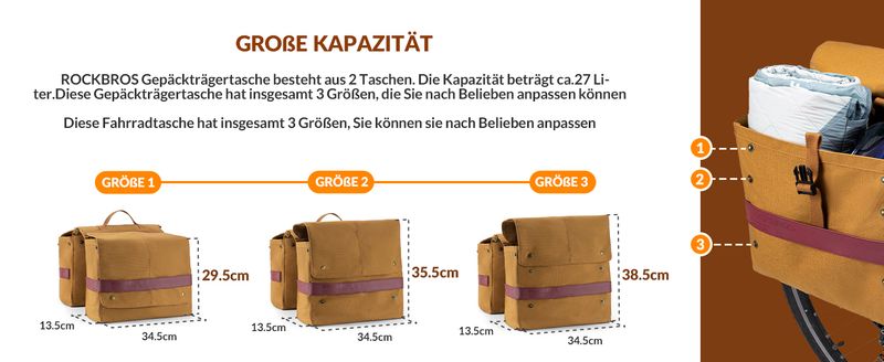 ROCKBROS Lage Carrier Bags, Bicycle Bag, Rucksack, Double - Sized For Camping And MTB_voghion.com