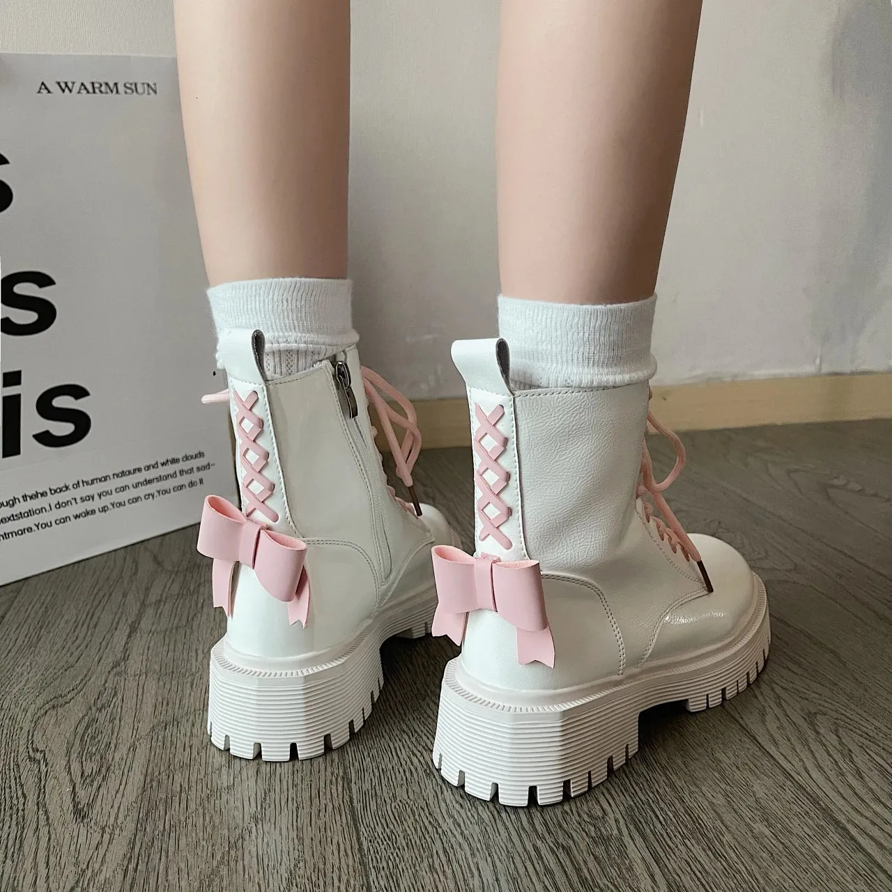 Platforms Boots Womens Cheap Female Boot Winter Booty Woman Trend Military Tacticals Western Platform New Shoes 240620_voghion.com