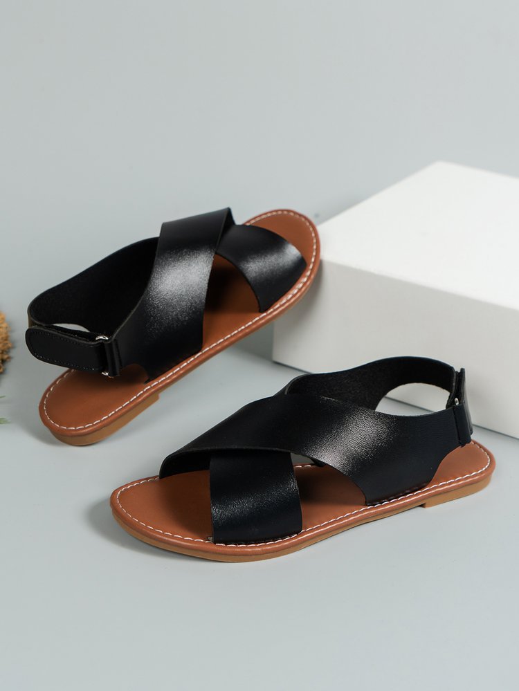 Ciabatte da spiaggia a punta aperta con fascia larga in stile retrò da donna_voghion.com