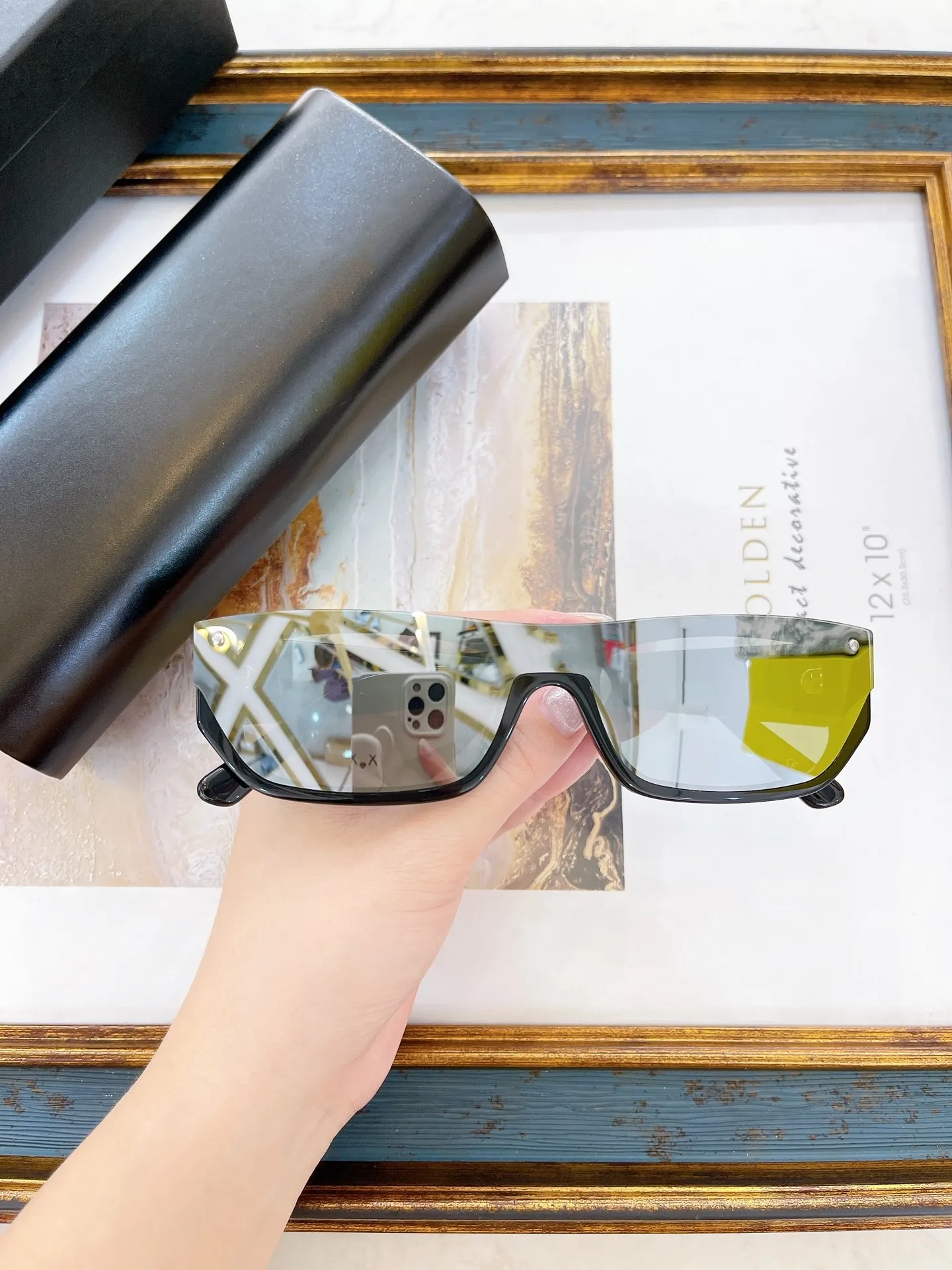 Designer Uomo Donna0811 Marca Oversize Maschera Occhiali da sole Moda Ovale Occhiali da sole Protezione UV Rivestimento delle lenti Montatura placcata_voghion.com