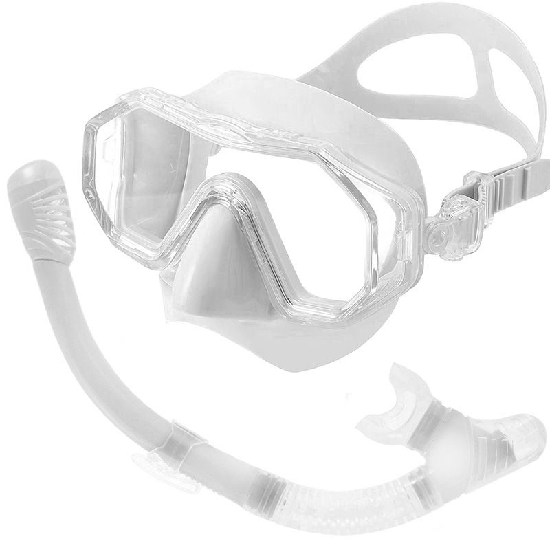Large frame diving Waterproond anti-fog semi-dry breathing tube swimming goggles_voghion.com
