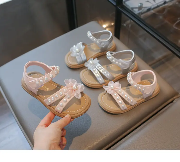 Flicksandaler blommig prinsessa sandaler mångsidigt mode_voghion.com