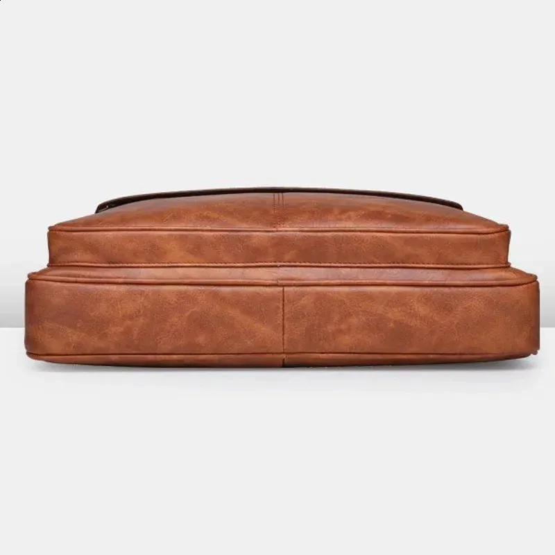 Sac à bandoulière en cuir PU grande capacité, portable, décontracté et étanche, pour hommes, porte-documents, sac pour ordinateur portable 240813_voghion.com