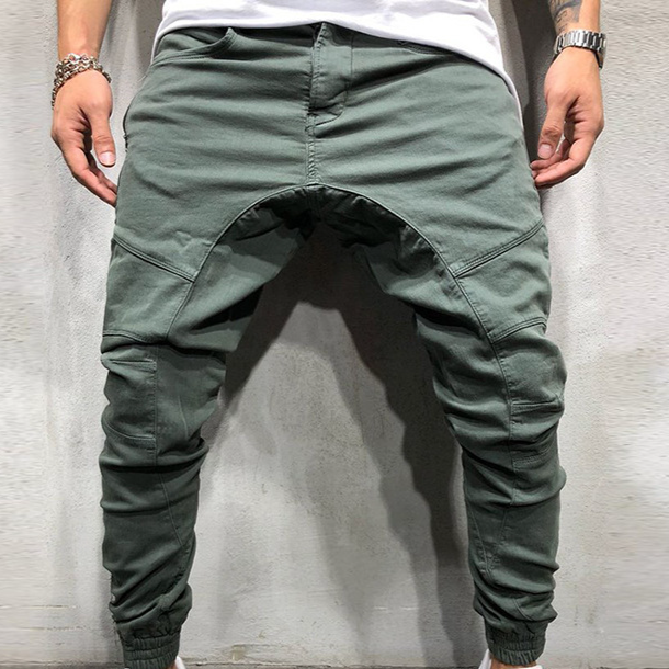 Pantalons à fermeture éclair latérale de style hip-hop populaires pour hommes, pantalons décontractés en tissu tissé pour hommes de sport à la mode pour hommes
