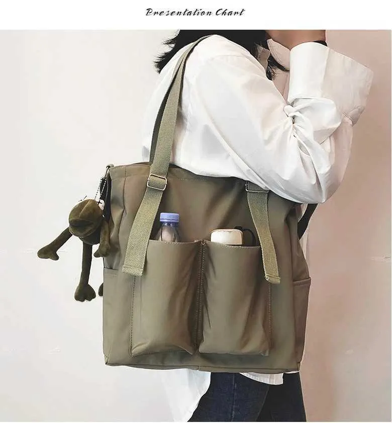 Xierya Borsa a tracolla da donna Borsa semplice con cerniera alla moda Borsa a tracolla impermeabile di grande capacità Borsa per studenti_voghion.com