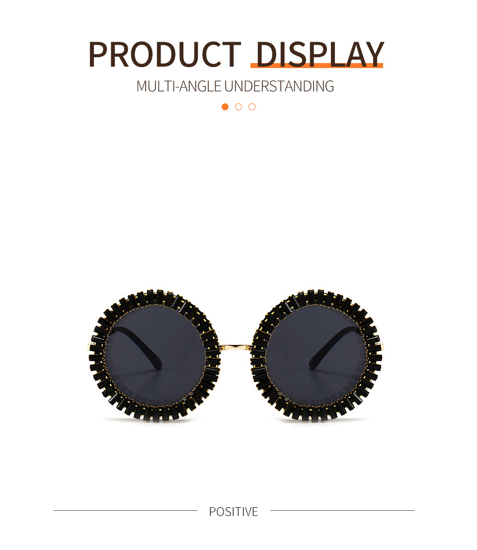 Brand Designer Round Diamond Sunglasses Women Fashion Vintage Party Travel Steampunk Sun Glasses Sexy Ladies Shades_voghion.com