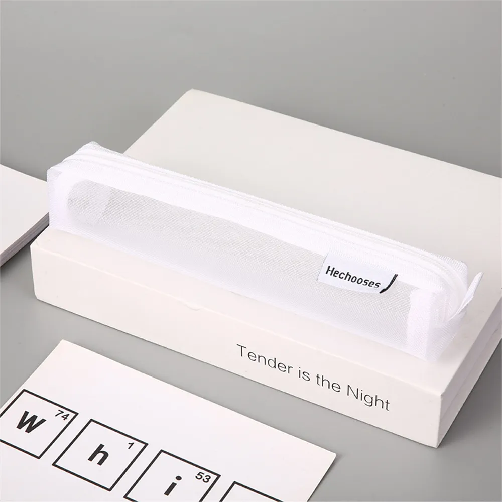 Sacchetto trasparente con cerniera in rete per cosmetici, trucco, articoli da toeletta, organizer da viaggio, rossetto, forniture scolastiche_voghion.com