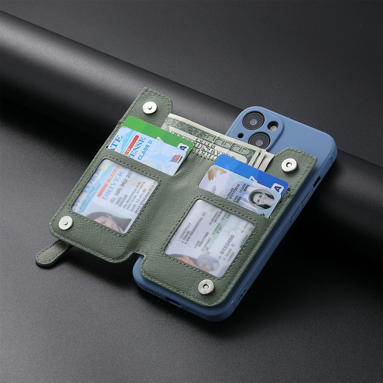 Mobile Phone Card Bag, Card Sleeve, Left And Right Flap, Multi-insert Card Holder, Mobile Phone Bag, Creative Personality, Back Sticker Card Bag_voghion.com