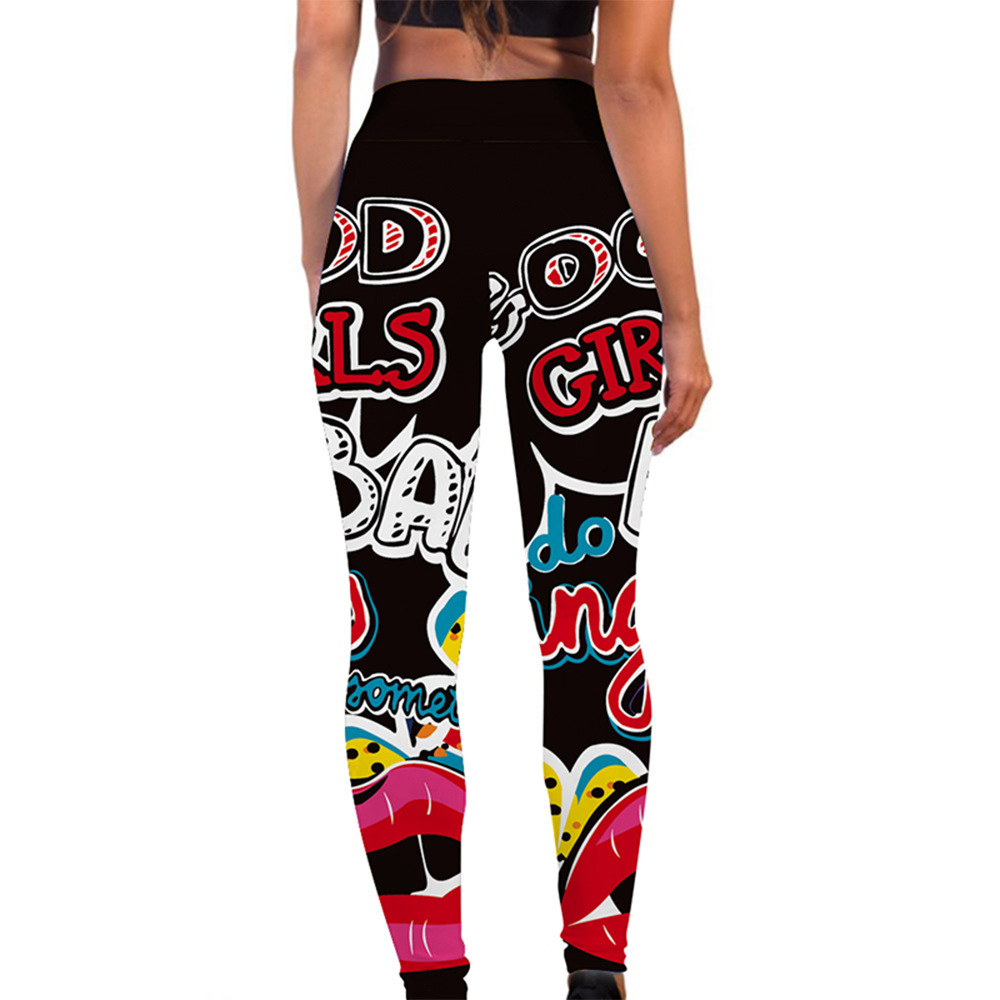 Damen-Fitness-Leggings, hochelastisch, schweißabsorbierend, digital bedruckt, GIRLS-Leggings, hohe Taille, schlanke Yogahosen-Leggings_voghion.com