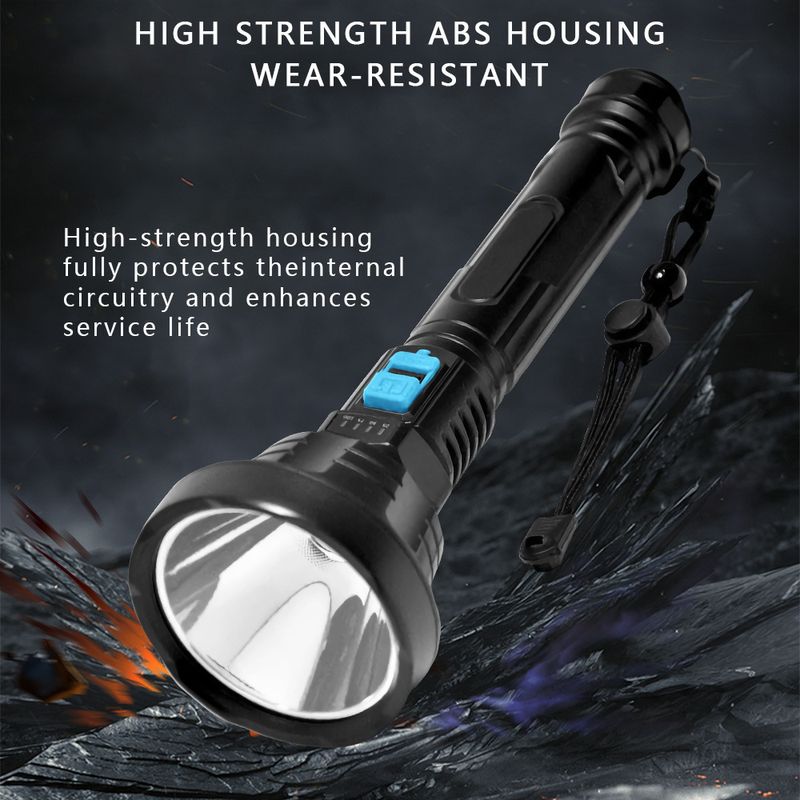 Kunststoff USB lade LED ultra-helle hause tragbare outdoor lange-palette beleuchtung taschenlampe_voghion.com