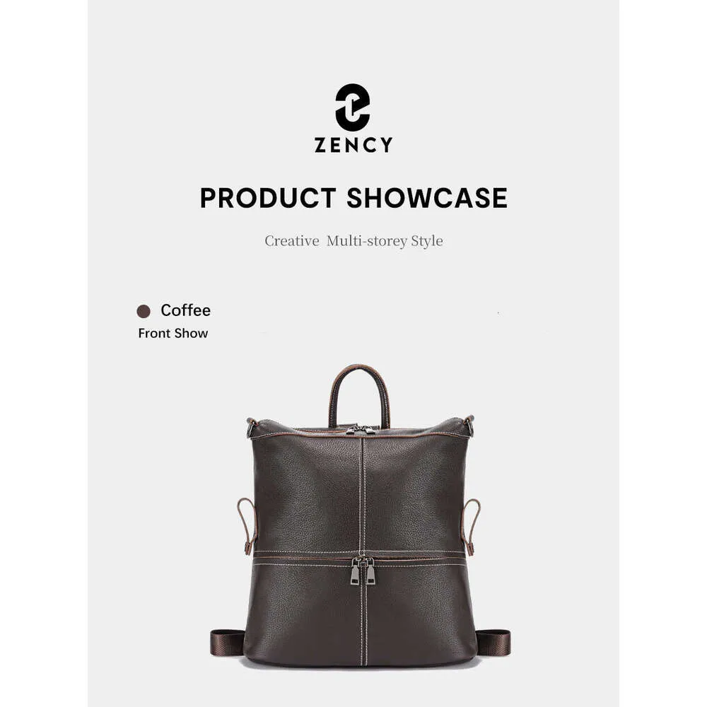 Zaino da viaggio classico in vera pelle da donna Zency, grande capacità, per iPad, A4, laptop, borsa a tracolla da donna con_voghion.com