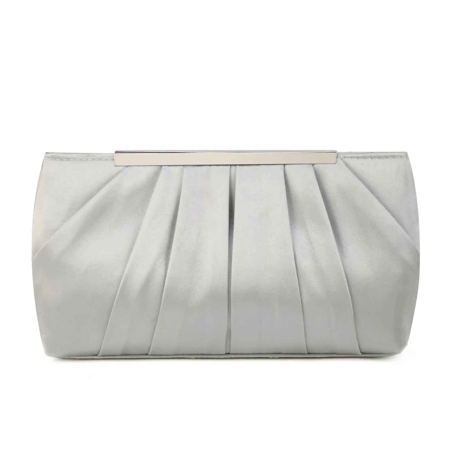 Borsa da sera semplice e ordinaria in poliestere di seta plissettata europea e americana, borsa da donna di grande capacità Y241019_voghion.com