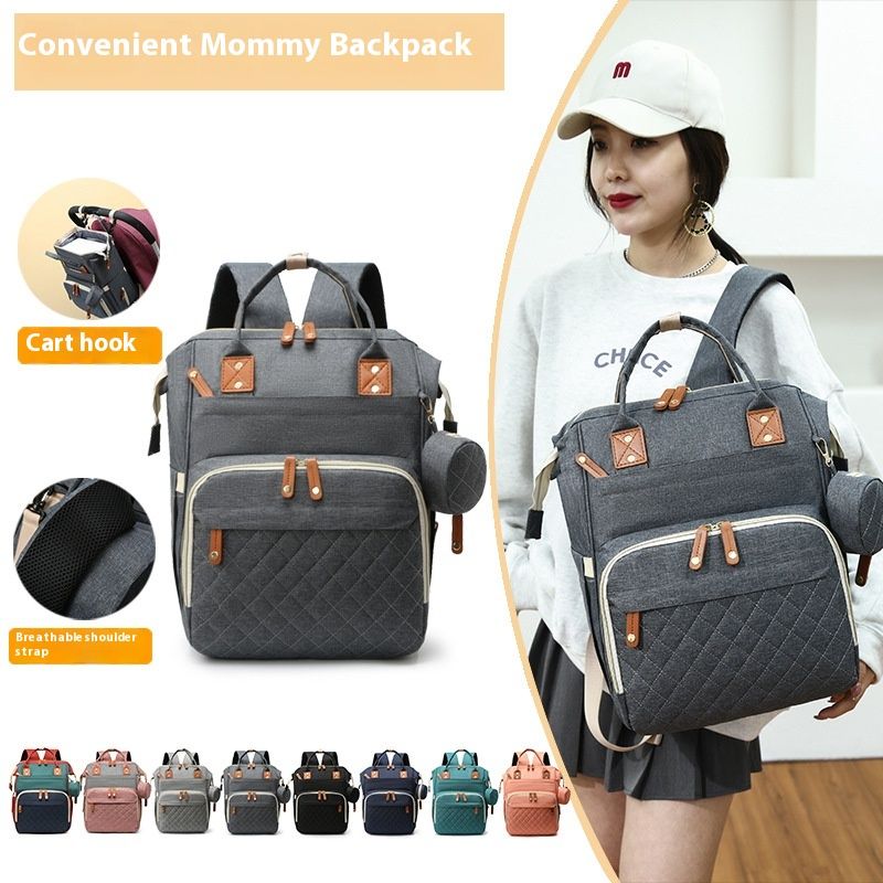 Neue tragbare Wickeltasche für Mutter und Baby mit großem Fassungsvermögen, kann als Umhängetasche bedruckt werden_voghion.com